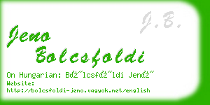 jeno bolcsfoldi business card